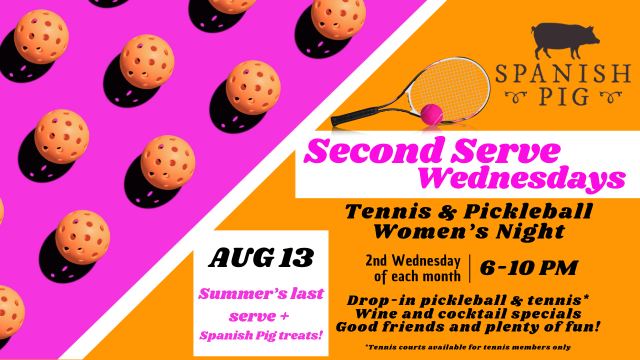 Second Serve Wednesdays – Women’s Pickleball & Tennis Night 