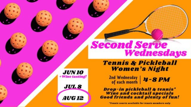 Second Serve Wednesdays 2026 – Women’s Pickleball & Tennis Night 