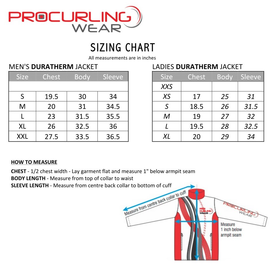 SIZING CHARTPROCURLINGWear 2024 1024